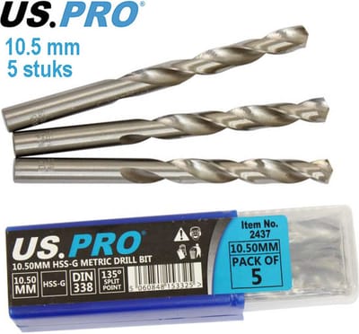 Metaal boren HSS-G 10.5 mm (5 stuks)