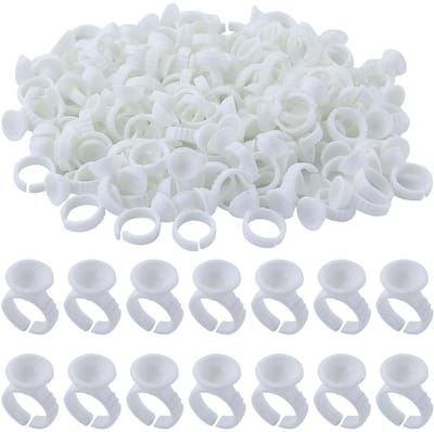 Dailygoods- Make-upringen 120 stuks - Wimperlijm Ringen - Kunststof Houder - Wimperverlengingen - Make-up - Wit - Wimperlijmring
