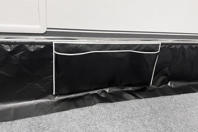 6 meter ESVO caravan tochtstrook - heavy duty met klittenband - zwart - 60 cm + opbergzak