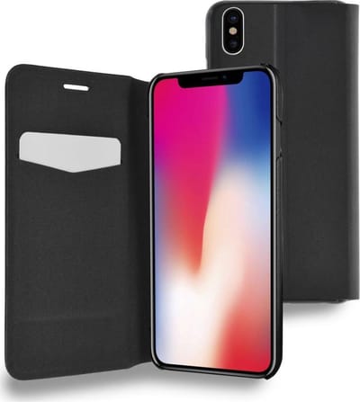 Azuri Apple iPhone X / XS hoesje - Ultra dunne book case - Zwart