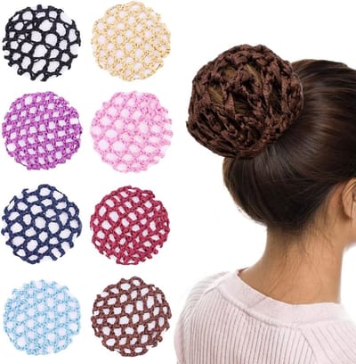 Set van 8 Haarnetten voor Klassieke Dans met Elastische Band - Ideaal voor Meisjes, Haarstijlen en Professionele Gebruik
