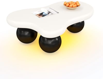 Salontafel - Wolkvorm - Wolkvorm en LED 16 Kleuren - Uniek Design voor Woonkamer - MDF - Zwart