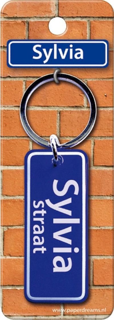 Paper Dreams Sleutelhanger Straatnaam: Sylvia 9 X 3 Cm Blauw