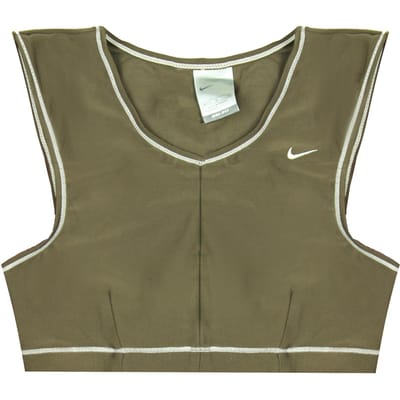 Nike Dri-Fit Sportbeha Fitness V-Hals Bruin Mouwloos Training Top 222665 204