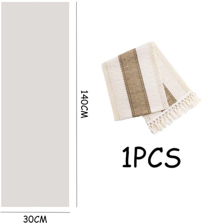 Dailygoods- Tafelloper met kwasten - Boho-tafelkleed - Decoratie - Woonaccessoires - Gemengd materiaal - 30 x 140 cm