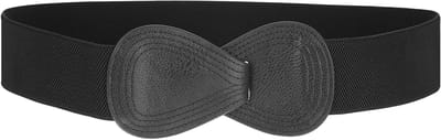 Elastische tailleband voor dames, brede zwarte riem voor broeken en jurken, verstelbaar en comfortabel, 103 cm