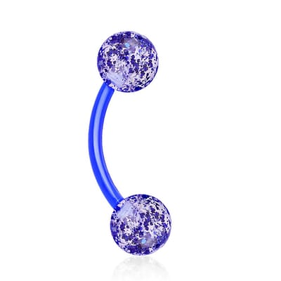 Piercing glitter 1.2x8 - blauw - LMPiercings