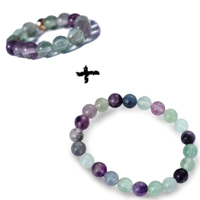 Bixorp Gems Edelstenen Sieraden Set Fluoriet - Armband + Ring