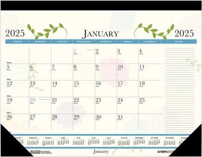 House of Doolittle 2025 maandelijkse bureau pad kalender met grillige bloemenmotieven