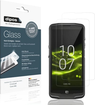 dipos – 2x Pantserfolie geschikt voor Crosscall Core M6 | 9H Screenprotector