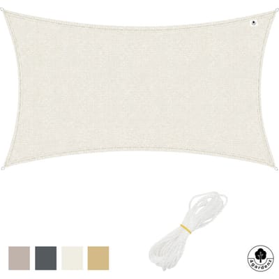 4gardenz Schaduwdoek Waterdoorlatend Rechthoek 5x6 mtr - Crème