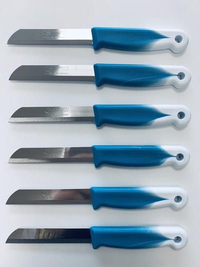 Solingen - Schilmet Superscherp Met Kartel - Blauw/Wit - Set van 12