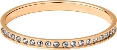 Quiges Stapelring Dames - Vulring Grijs Zirkonia - RVS Roségoudkleurig - Maat 19 - Hoogte 2mm