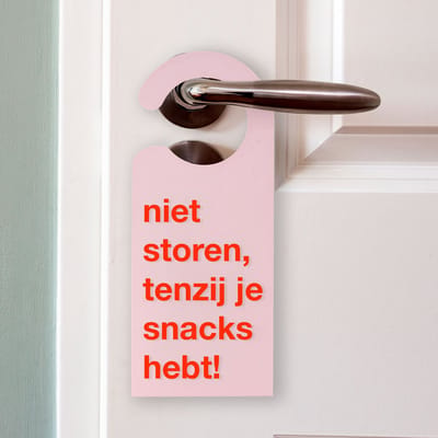 KLOQ Design Deurhanger 'snacks' - 100% bioplastic - Pastel roze & Neon rood - Ludiek en grappig kado voor de lekkerbek - 3D geprint in Nederland