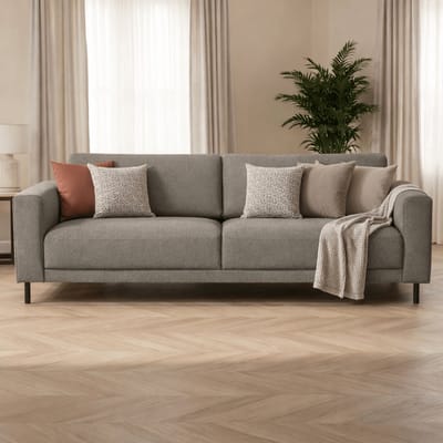 Dimehouse Moderne 3-zits Bank Taupe Stof Aniko 213x90x78 cm - Stof - Modern - 213 x 90 x 93 cm