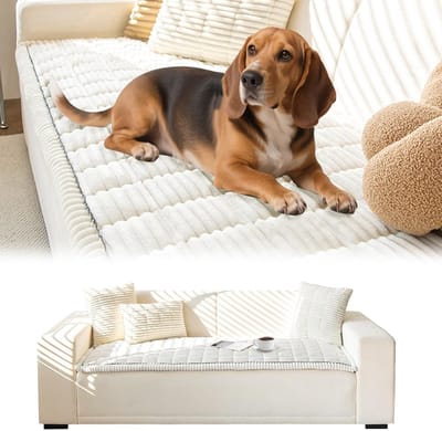 Wasbare Corduroy Sofa Cover voor 2-4 Zits Bank, Comfortabele Slipcover en Kussenbescherming, 70x150cm, Wit