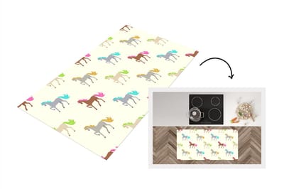 Keukenloper - Loper keuken - Meiden - Paarden - Patronen - 120x60 cm - Keukenloper vinyl