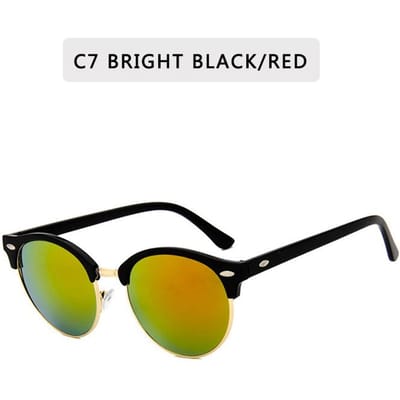 Retro Semi-randloze Zonnebril Heren Dames Designer Halfframe Hot Populaire Zomerstijl Zonnebril UV400 uv400 black