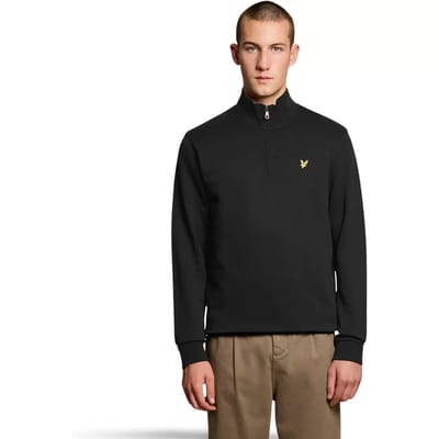 Lyle & Scott Loopback Quarter Zip Sweat Truien & Vesten Heren - Sweater - Hoodie - Vest- Zwart - Maat XS