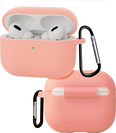 Hoes - Geschikt voor Apple Airpods Pro 3 - Siliconen Hoesje met Clip - Silicone Case Cover - Lichtroze