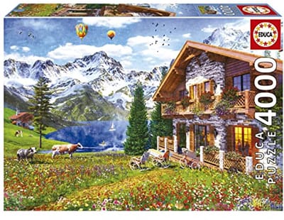 Puzzel van 4000 stukjes voor volwassenen | Alpine Chalet | Uitdagend en ontspannen