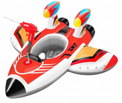 BIXc®- Zwemring opblaasbaar, voor baby's met waterpistool, luchtbed, zwemring, voor kinderen, 3-6 jaar, zwemzitje, met handvat, zomer.