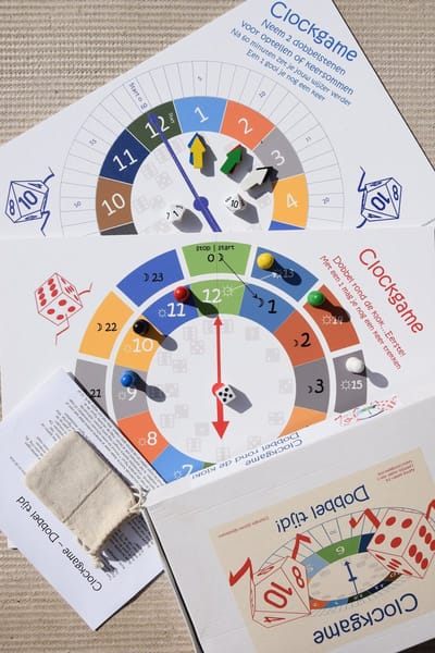 Clockgame: Klokkijken en dobbel tijd - educatief spelgoed - bordspel - dobbelspellen