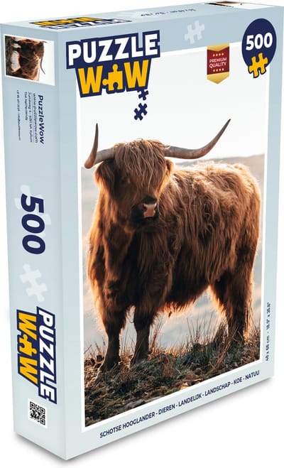 Puzzel Schotse hooglander - Dieren - Landelijk - Landschap - Koe - Natuur - Legpuzzel - Puzzel 500 stukjes