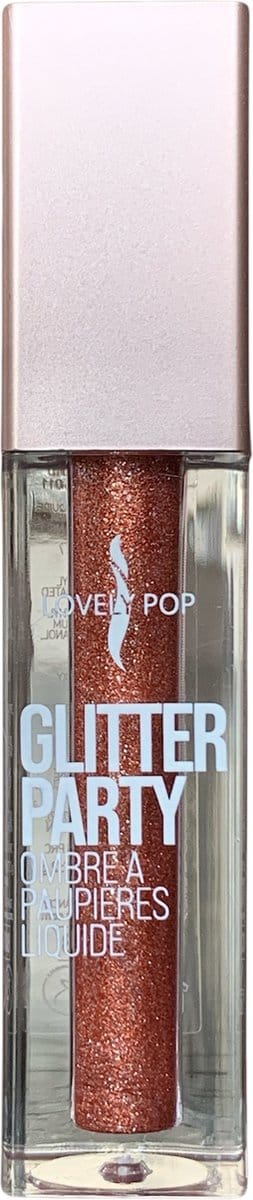 Lovely Pop Cosmetics - Glitter Party - Vloeibare Oogschaduw - Metallic - Glanzend - Glitter - Warm Koper - 08 Fire Ball