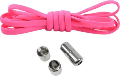 Elastische veters - (donker roze) - niet strikken - elastische veters zonder strikken - no tie - schoenveters - sportveters - rond - schoenveters - kinderveters
