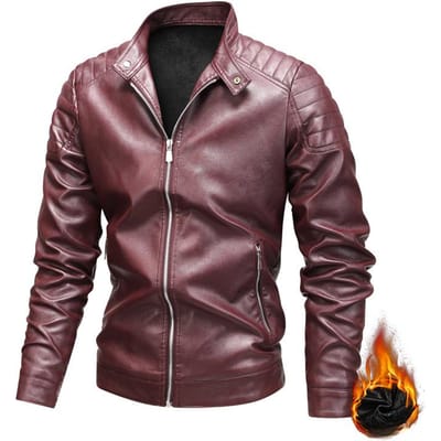 Veste en Cuir pour Homme Printemps et Automne Nouvelle Veste Version Coréenne Coupe Slim Épaissie Grande Taille Veste à Col Montant 5XL gray