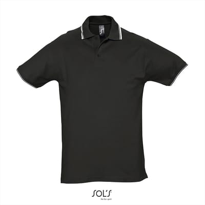 SOL'S Contrast-Polo Practice L585 - Black/White - L