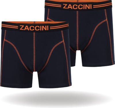 Zaccini Cotton Stretch Boxershorts - Blauw - 2 stuks - Heren onderbroeken - Boxer - 95% Katoen - Maat S