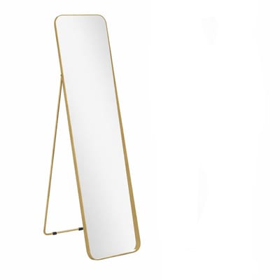 Staande Spiegel 51,5x40x157-160 cm Volledige Spiegel Goud Metaal Met Metaalrand En Breukbestendig Glas Staande Spiegel Voor Woonkamer Slaapkamer Gang