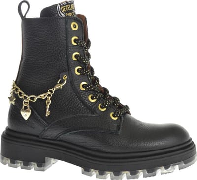 Develab 41444 Veterboots - Laarzen Met Veters - Meisjes - Zwart - Maat 38