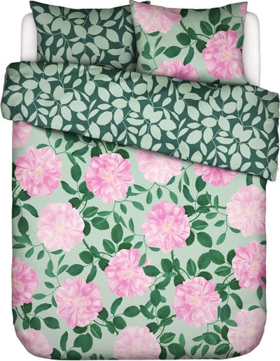 Essenza Bloom With A View Dekbedovertrek Misty green - Tweepersoons – 200x200/220 cm