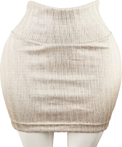 BamBella ® - Jurk - Maat S/M - Feest glitter kort jurkje mini rokje goud geel beige