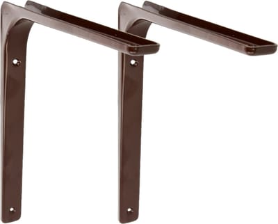 AMIG Plankdrager/planksteun van metaal - 2x - gelakt bruin - H250 x B300 mm - boekenplank steunen