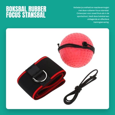 Dailygoods- Boksbal Rubber - Focus Stansbal - Krachttraining - Verstelbare Hoofdband - Duurzaam Materiaal - Geschikt voor Thuis/Gym - Speedbal