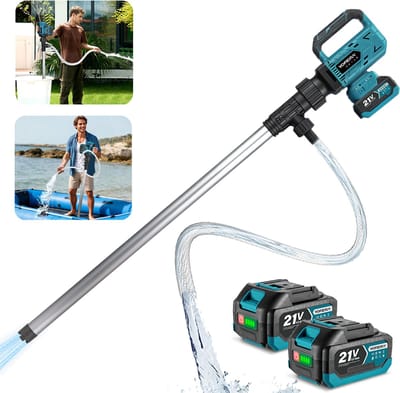 Yofidra Accu Brandstofpomp - Elektrische handwaterpomp - met 2x Accu’s - Draagbare Zuigpomp - voor Kerosin, diesel en water