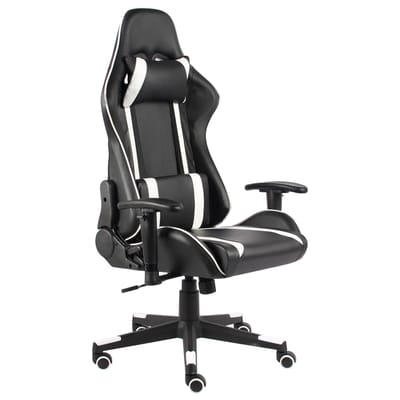 vidaXL - Gamestoel - draaibaar - PVC - wit