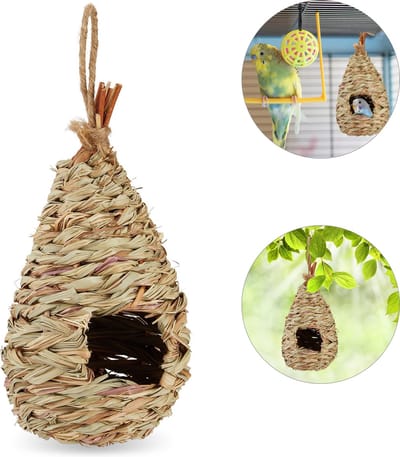 Nestbuidel - vogelhuisje - stro - vogelnest - vogelhuis - decoratie voor tuin