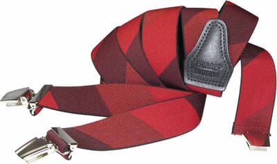 Pierre Mouton Valence Bretel - Bretels - Volwassenen - Heren - Rood - 120cm - 3 brede clips - M - L