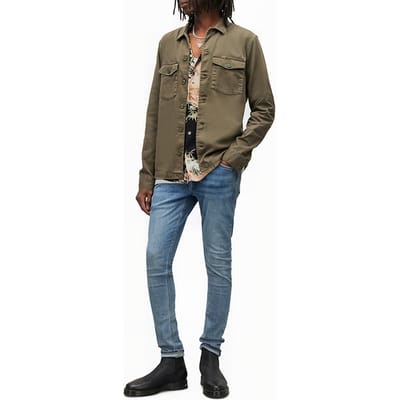 AllSaints Cigarette Light Indigo Maat: W28L32 | Slim Jeans Outlet | Heren | Blauw