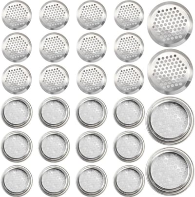 30x Ronde Ventilatiegaten RVS 53mm - Rooster voor Meubels, Kasten en Ventilatie