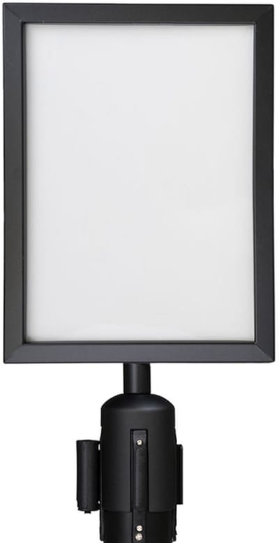 IVOL Posterframe voor afzetpaal met trekband - Staand - Zwart