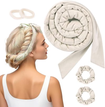 Krulspelden Set - Haarrollers Zonder Warmte - Zacht Haar Krullen - Warmtevrij Koraalfleece - 5 Stuks - Kaki