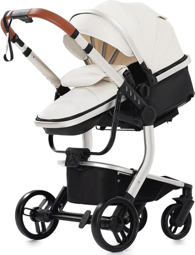 3-in-1 Kinderwagen met Hoog Zicht en Opvouwbaar Design - Comfortabele en Veilige Buggy voor Baby's