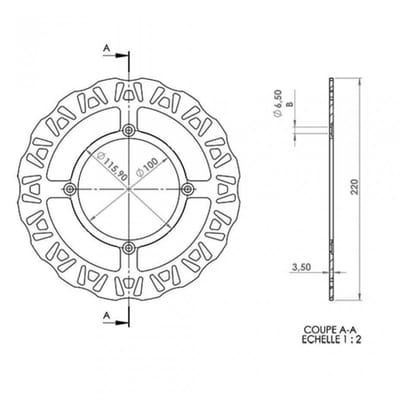 Disque de frein arrière NG Brakes pour Moto Beta 50 RR enduro Après 2017 Neuf