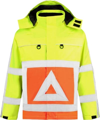Verkeersregelaar jas - Fluoriserend oranje geel - Maat M - Verkeerregelaar kleding Mexxo